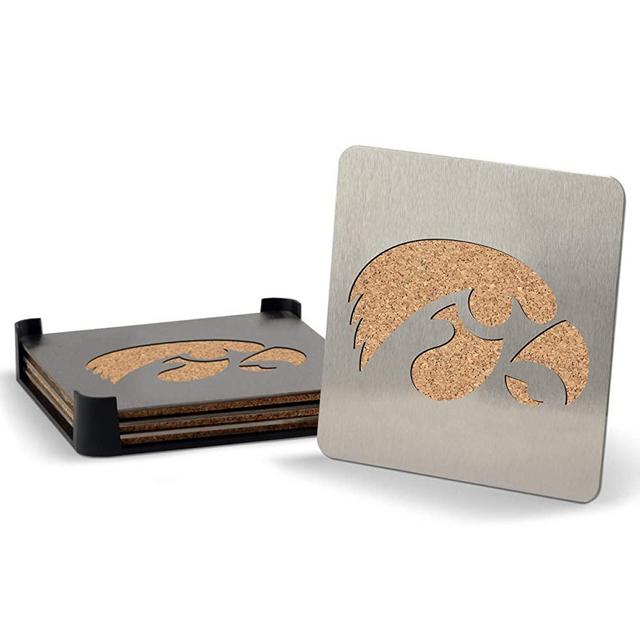 YouTheFan NCAA Boasters, 4-Piece Stainless Steel Laser-Cut Team Coaster Set