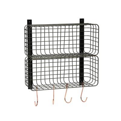 Entryway Double Stacked Wire Cubby Pewter - Threshold&#8482;