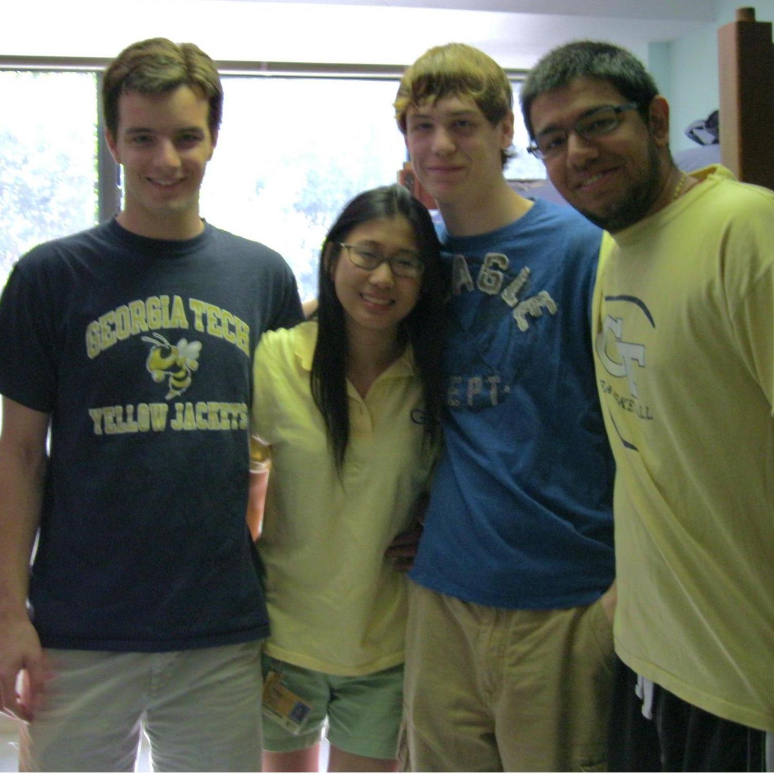 Four best friends ringing in the end of Freshman year