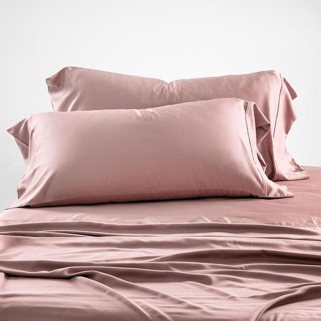 Olive + Crate Tencel Eucalyptus Pillowcases - 100% Tencel Lyocell Cooling Pillow Cases for Hot Sleepers - Hypoallergenic, Moisture-Wicking, Silk Alternative, Vegan - King Size Set of 2 [Rose Blush]