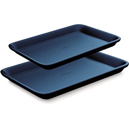 Blue Diamond Nonstick, 2 Piece 18" x 13" Half Cookie Sheet Baking Pan Set, Dishwasher and Freezer Safe, PFAS-Free, Blue