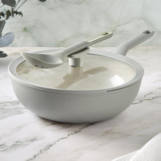 Leo Balance Nonstick Ceramic Wok Pan with Glass Lid