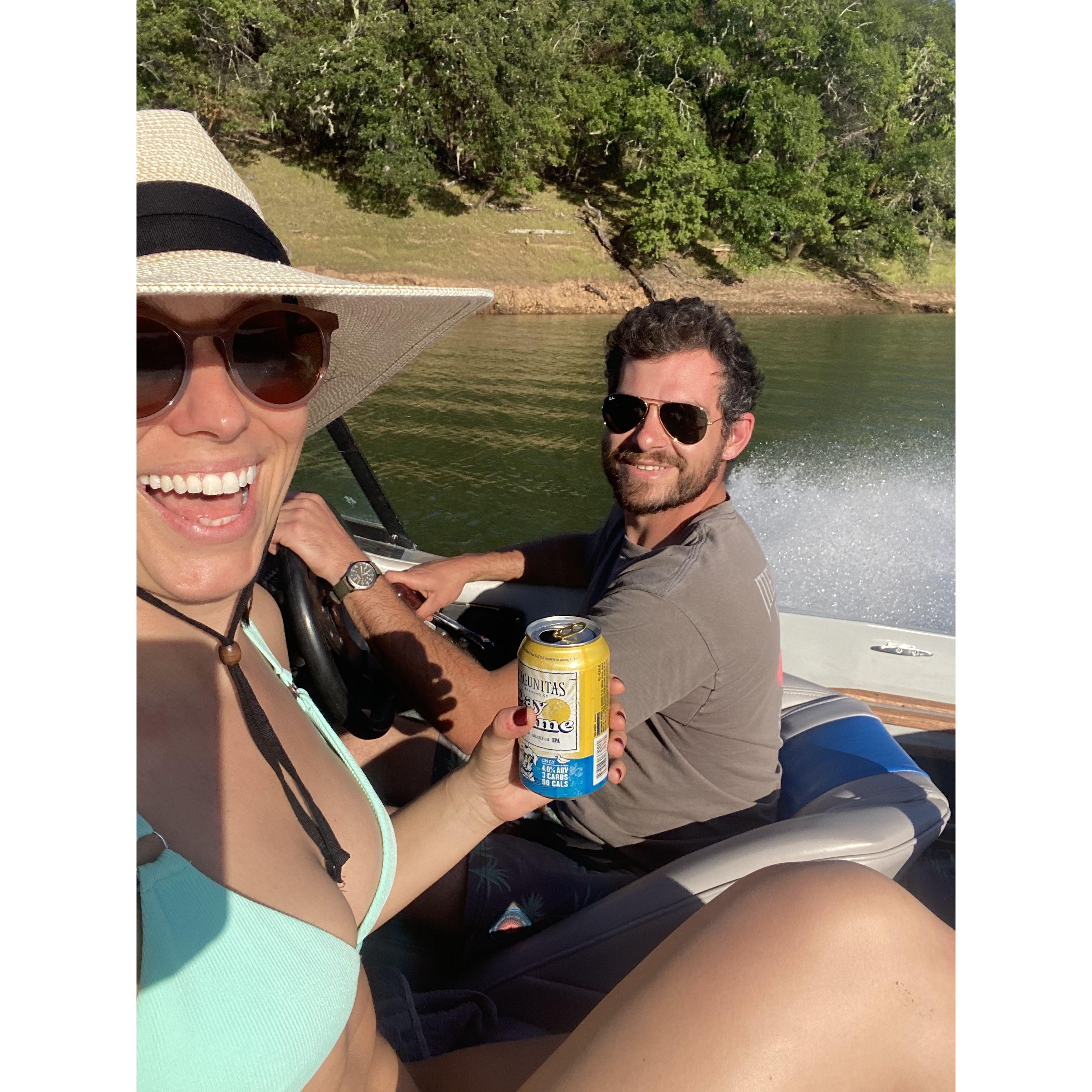 Our first birthday weekend together on Lake Sonoma