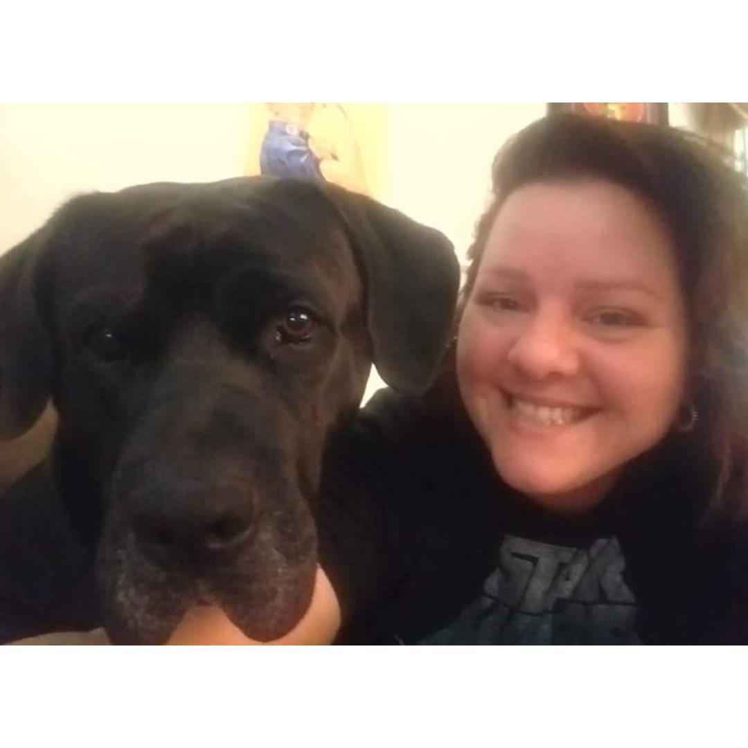 Chareese and the fur baby.