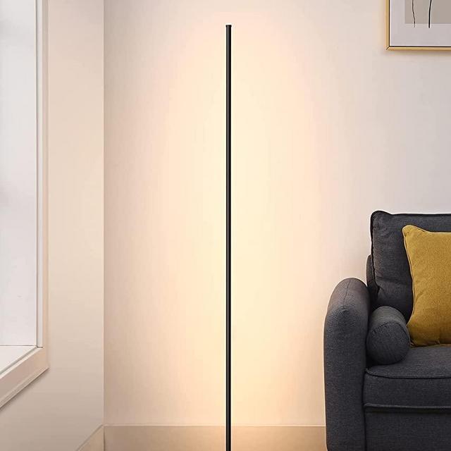 DEWENWILS Modern LED Floor Lamp, 57.5" Minimalist Dimmable Corner Lighting, Standing Tall Floor Lamp for Living Room, Bedroom, Home Office, 3000K Warm White Light