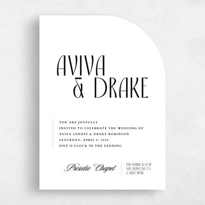 White Wedding Invitation - Trogir Portrait