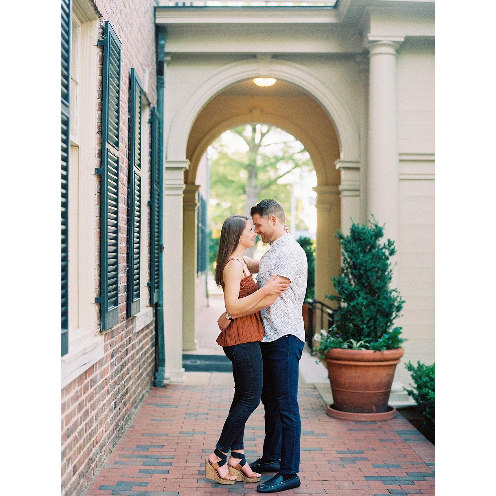 Engagement pictures at our wedding venue- The Carolina Inn! - May 2021