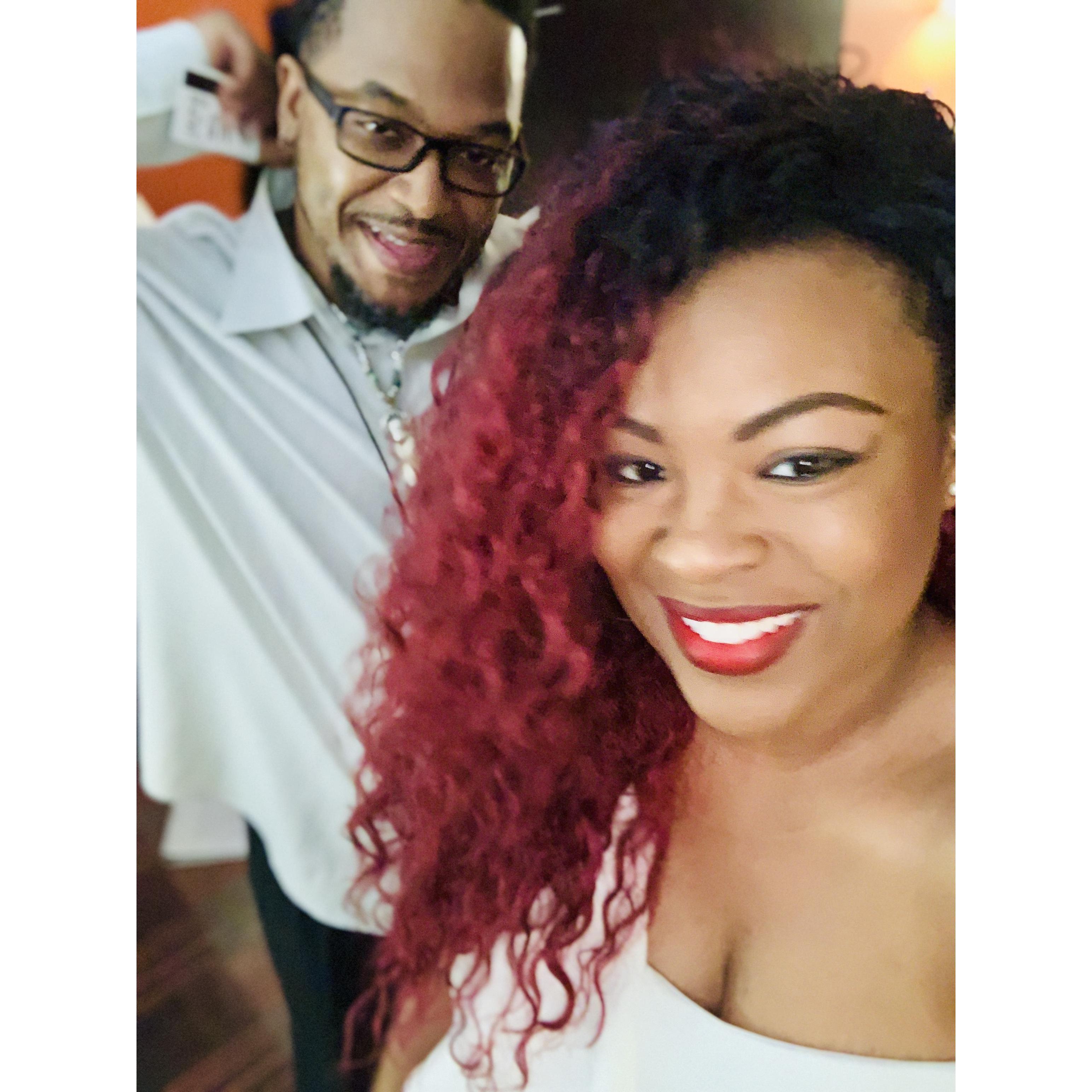 It was my birthday I caught him off guard ..say cheeze