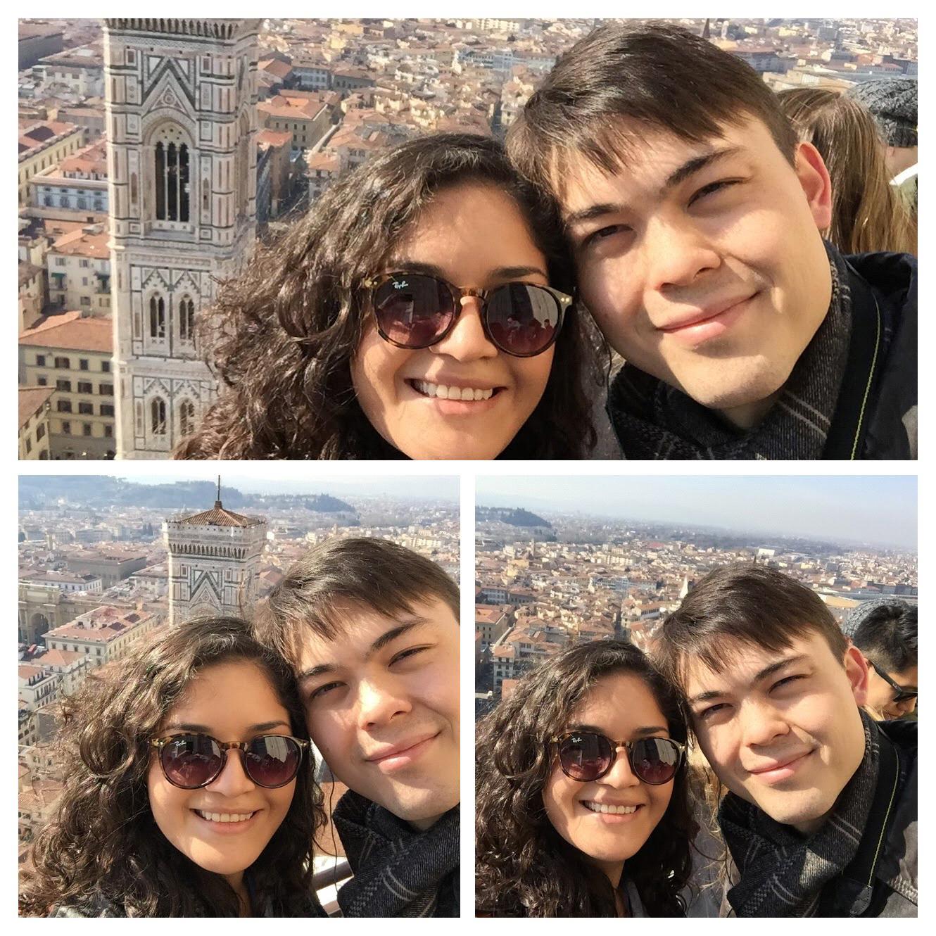 At the top of the Duomo di Firenze, Italy. February 2015