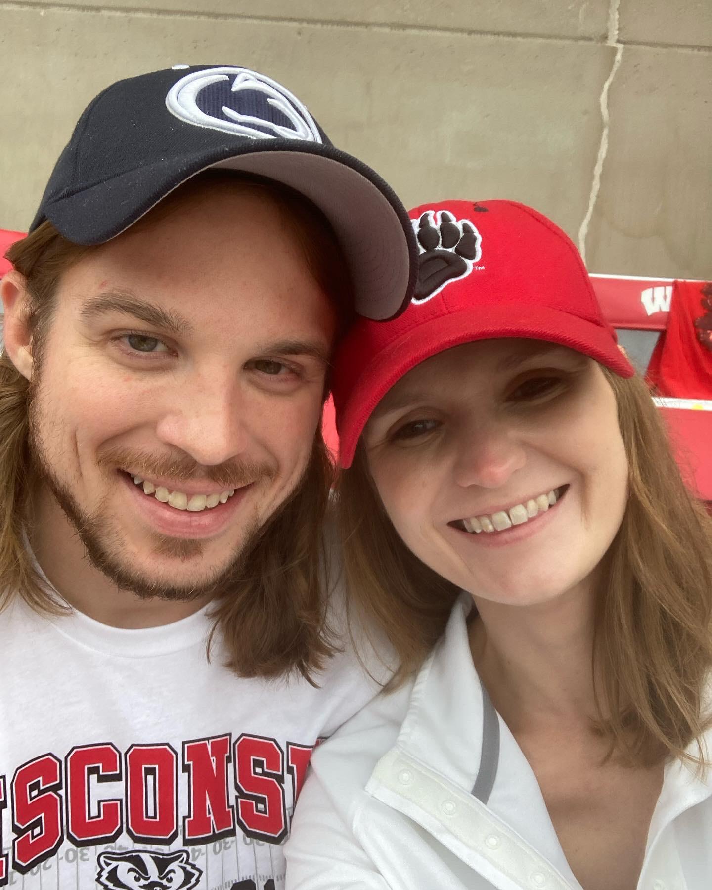 Cheering on Dillon’s favorite teams at a Penn State versus Wisconsin football game in Madison.