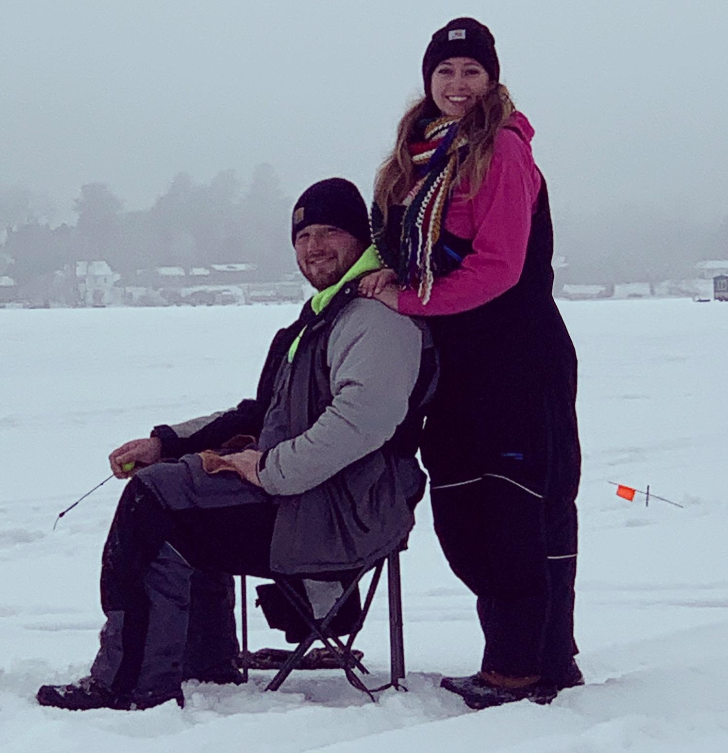 A couple of "weekend hookers" up in Chetek for a weekend. We caught 1 fish all day but also pulled a $500.00 pull tab, so that made up for it.