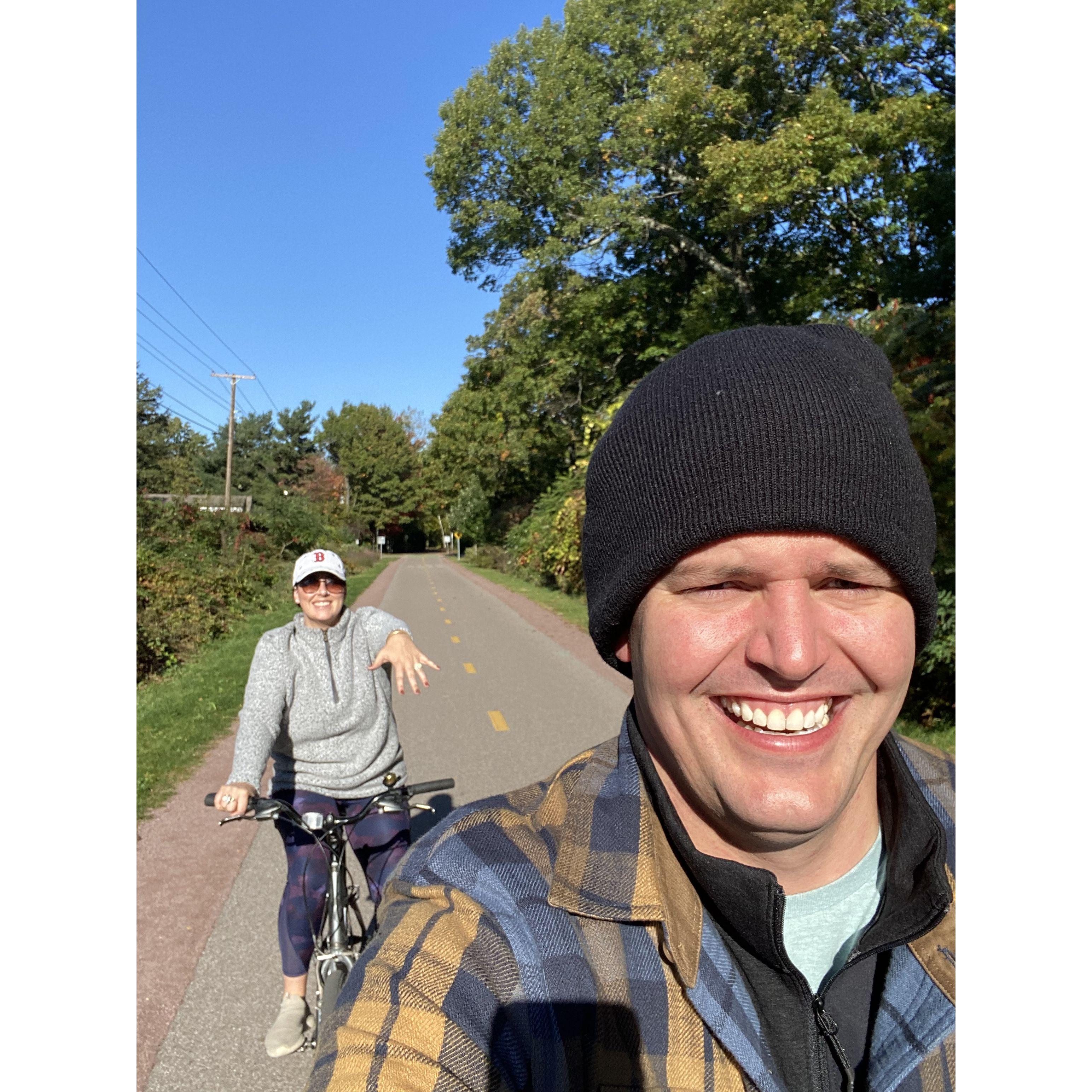 first fiancé bike ride - Burlington, VT