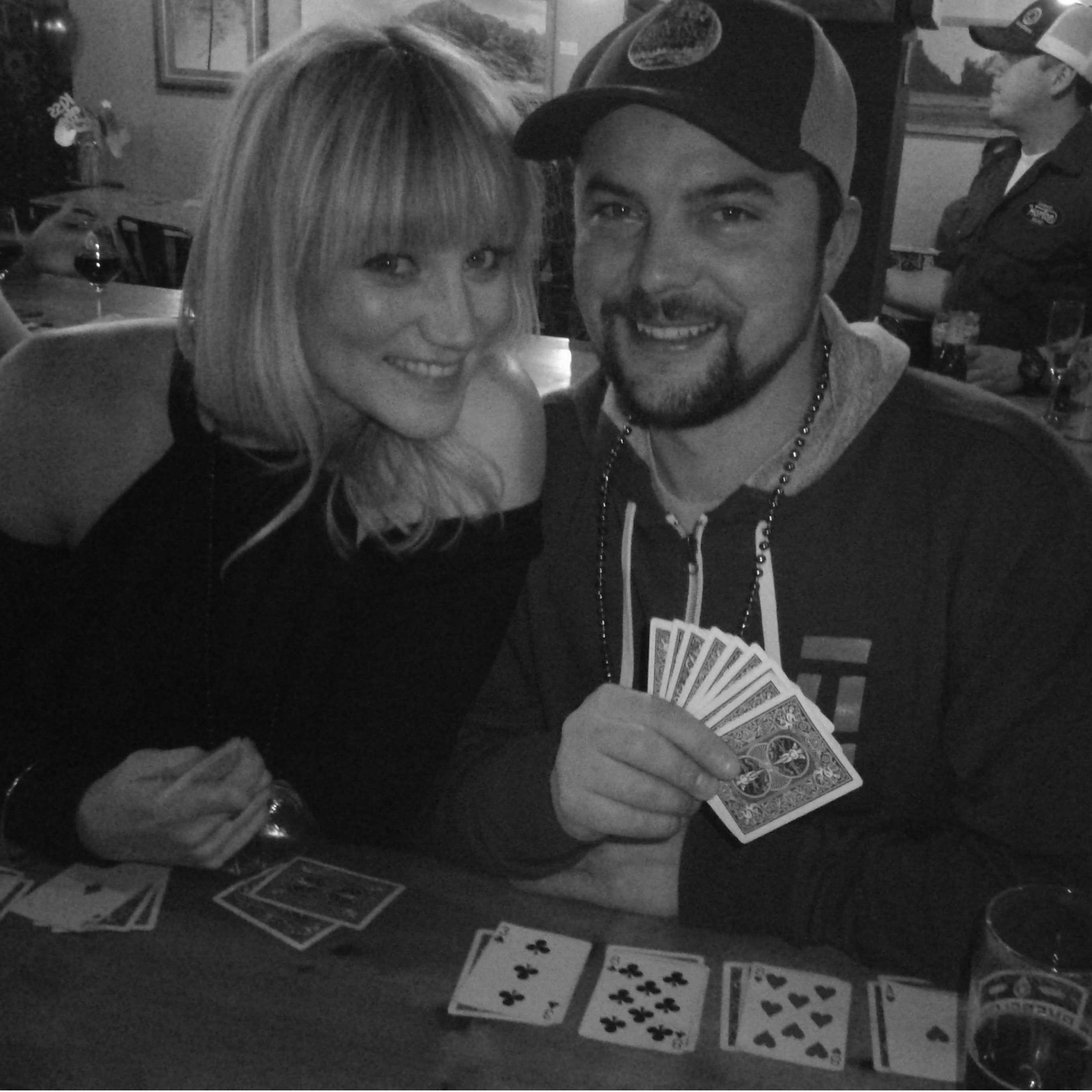 there isn't a card game we haven't played against each other...except phase 10, rook, go fish and war...