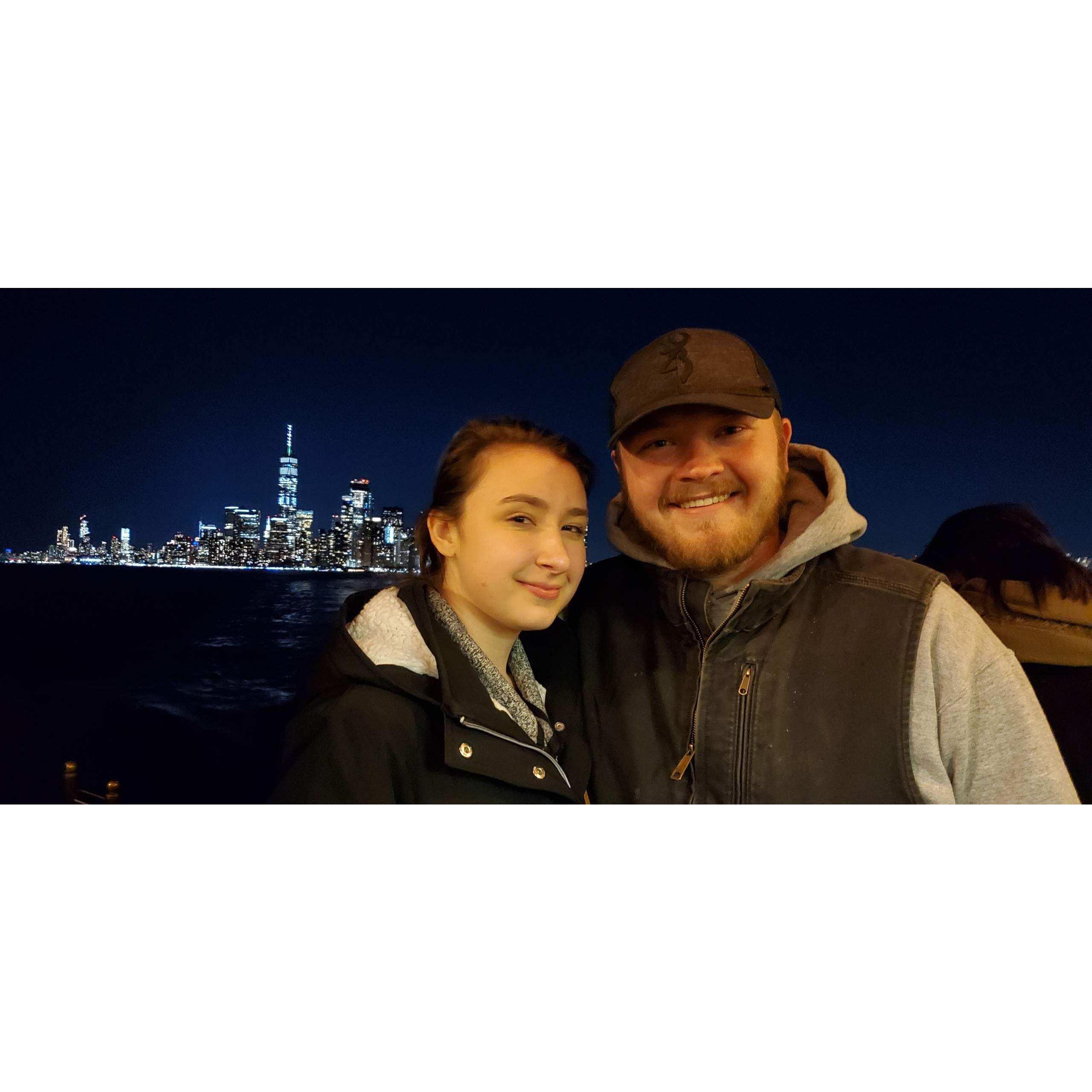 Josh and Torrey visiting the Big Apple, on the vacation to see Logan's states for swimming. 1 week after is when the pandemic started