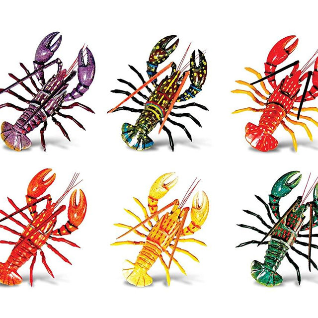 CoTa Global Lobster Refrigerator Bobble Magnets Set of 6 - Assorted Color Fun Cute Sea Life Animal Bobble Head Magnets For Kitchen Fridge, Home Decor, Lockers & Cool Office Decorative Novelty - 6 Pack