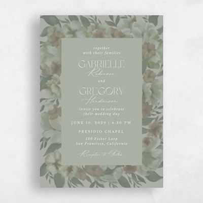Pale Sage, Green Wedding Invitation - Canopy Classic