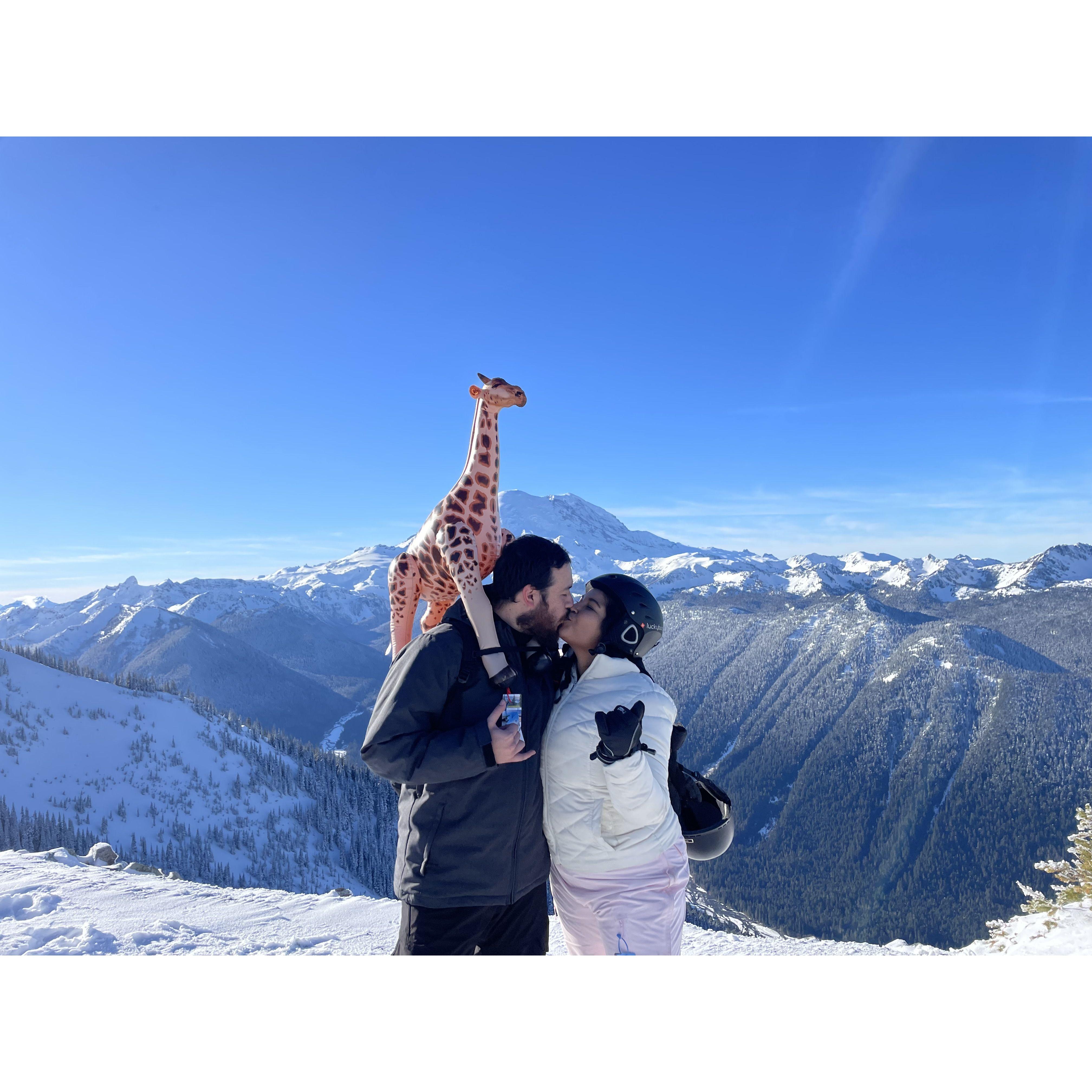 Snowboarding at Crystal - no broken bones!