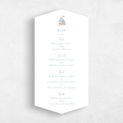 Blue Diamond Wedding Menu - Costa