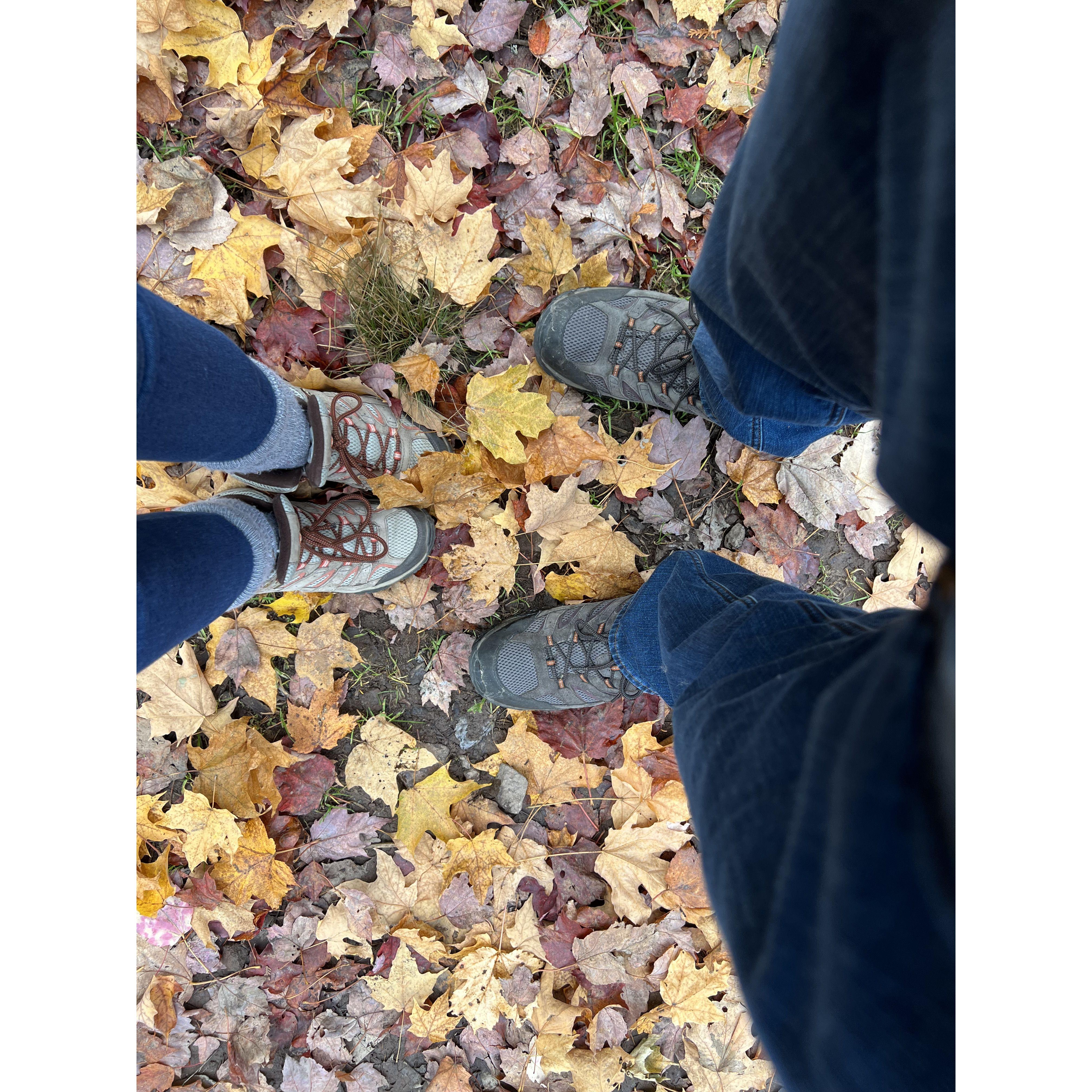 Enjoying the fall colors on a hike