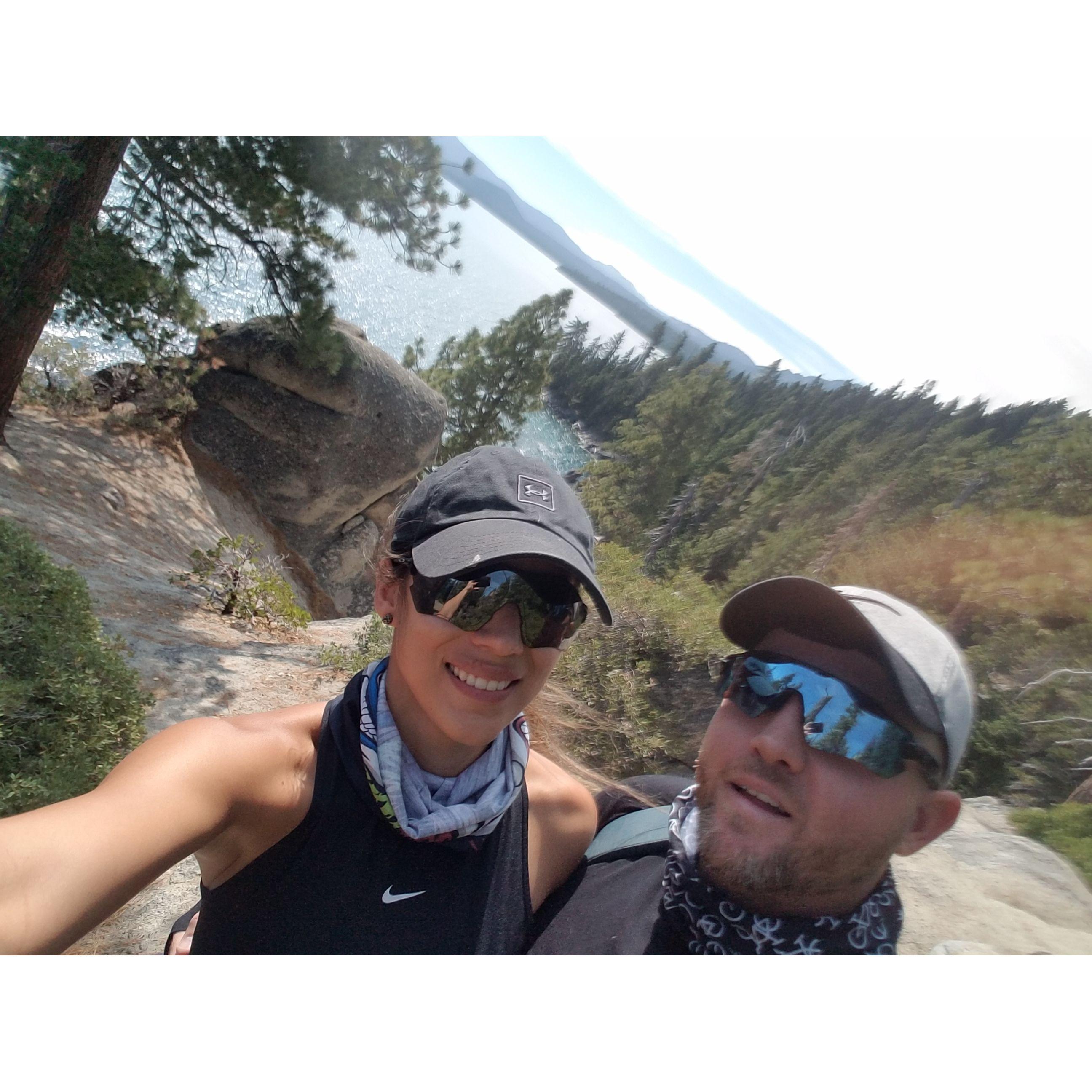 Hiking at lake Tahoe.