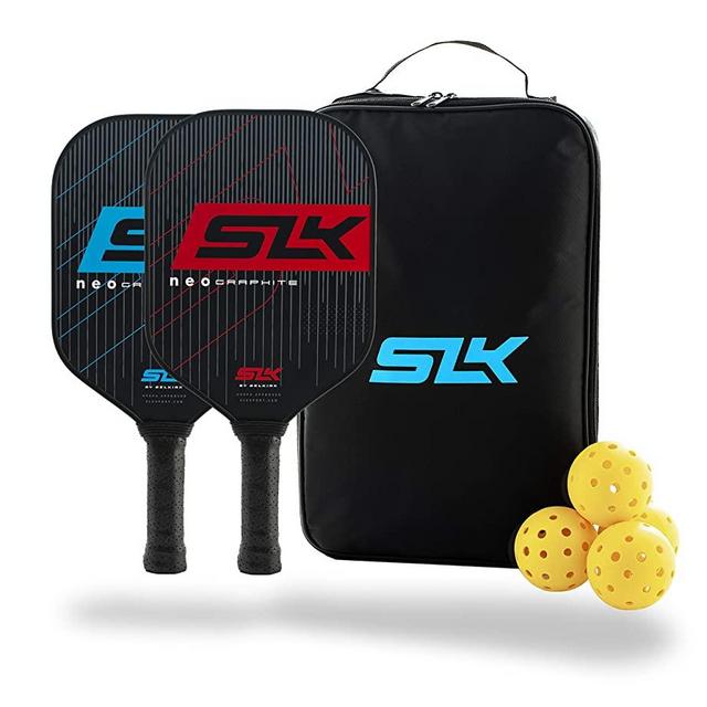 SLK Neo by Selkirk Pickleball Paddle Set | Polymer Pickleball Paddles Feature a Graphite Face and SX3 Honeycomb Core | 4 Pickleball Balls | Pickleball Rackets Designed in The USA