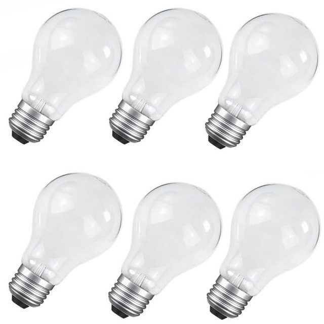 NABKRA 60 Watt Incandescent Light Bulbs, A19 Shatter Resistant Rough Service Light Bulb, Soft White - 6 Pack