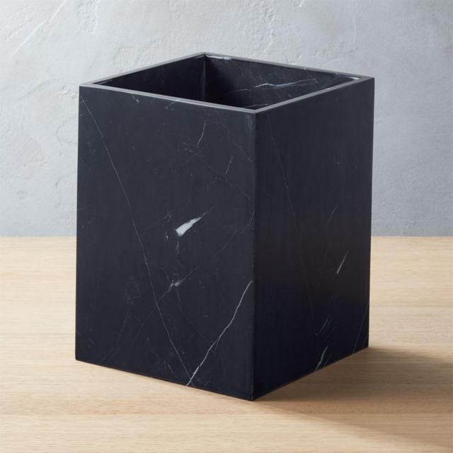 Nexus Black Marble Wastebasket