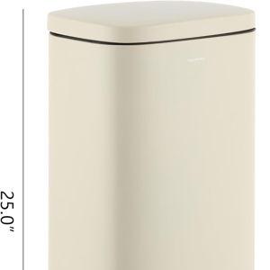happimess HPM1011I Curtis 8-Gallon Step-Open Trash Can, Fingerprint Resistant, Modern, Minimalistic for Home, Kitchen, Laundry Room, Office, Bedroom, Bathroom, Limestone Beige