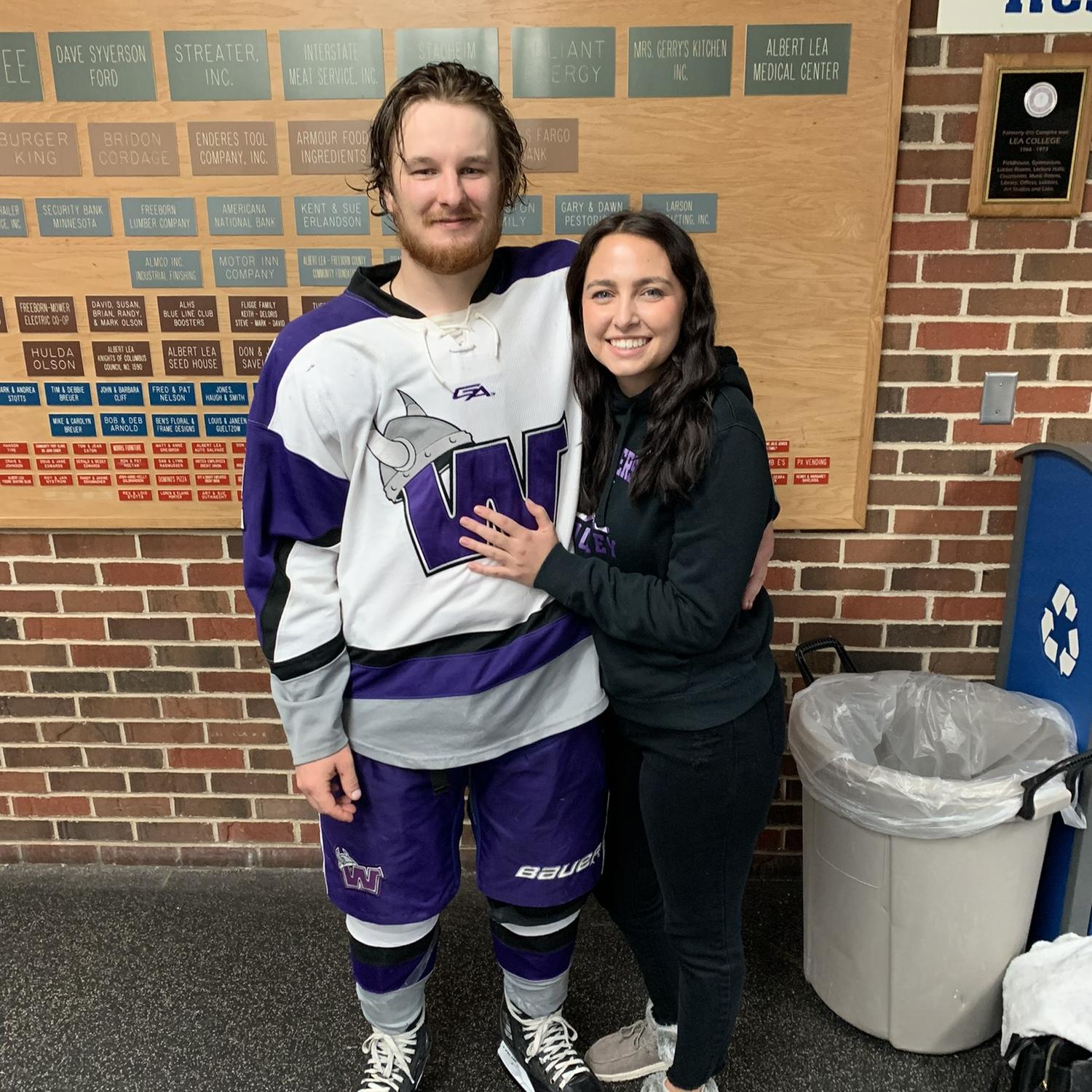 One of Morgans college hockey games at Waldorf!