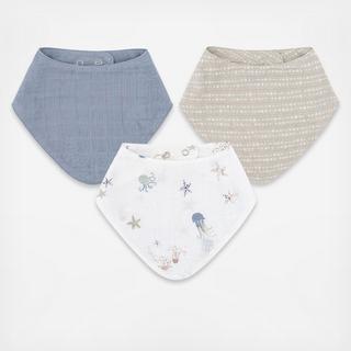 Cove Sea Life Assorted Muslin Bib, Set of 3