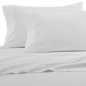 Wamsutta® 525-Thread-Count PimaCott® Stripe Queen Fitted Sheet in White