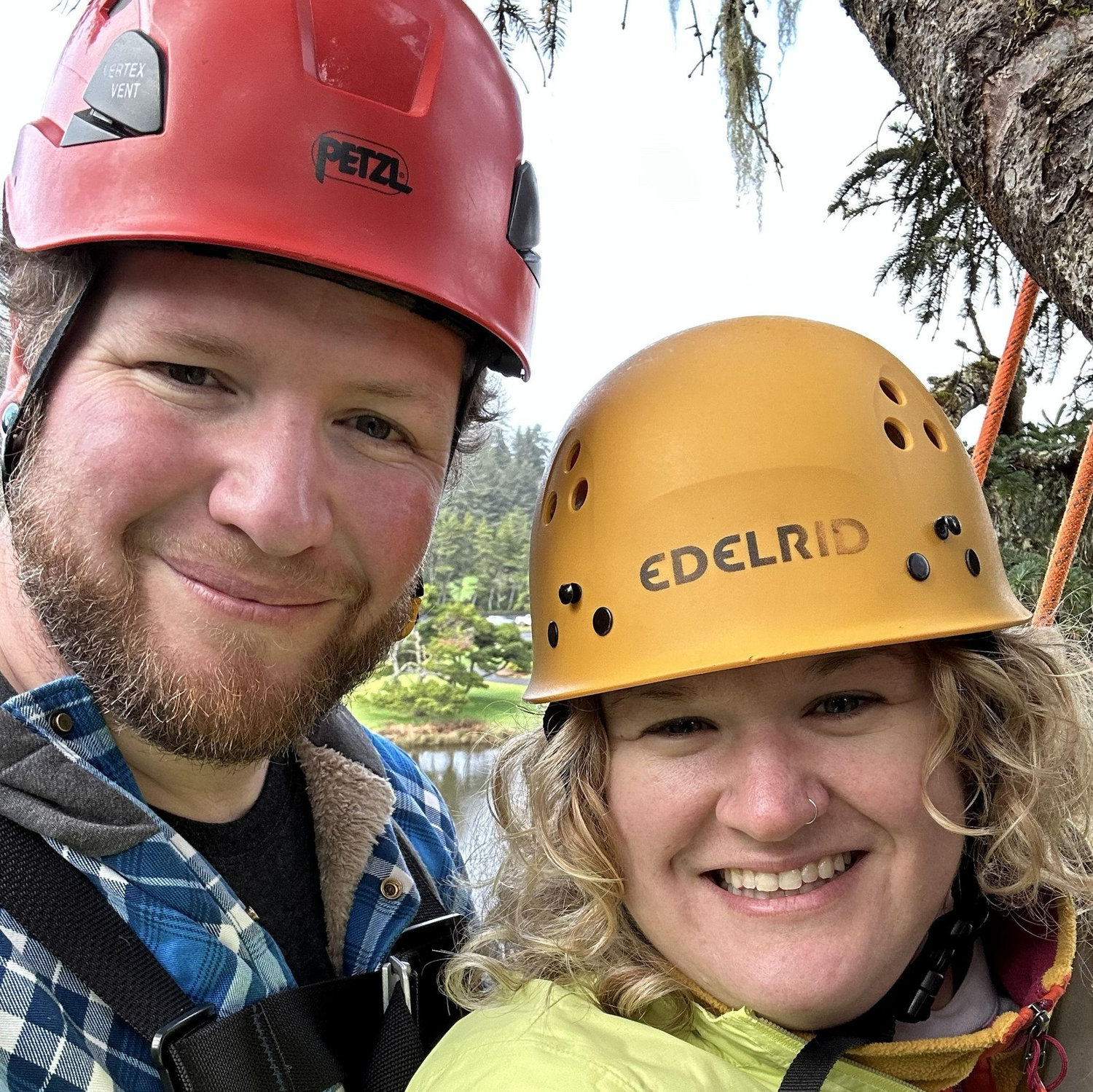 Ziplining together at the coast!