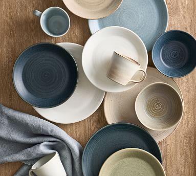 Larkin Reactive Glaze Stoneware Salad Plates - Set of 4 (Chambray Blue)