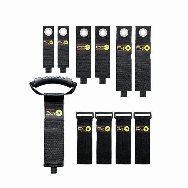 Wrap-It Storage Garage Organization Value Pack - (6) Heavy-Duty, (1) Easy-Carry, (4) Super-Stretch Storage Straps, Garage Storage Organizer for Extension Cords, Air Hose, Rope, Cables, Tools, More