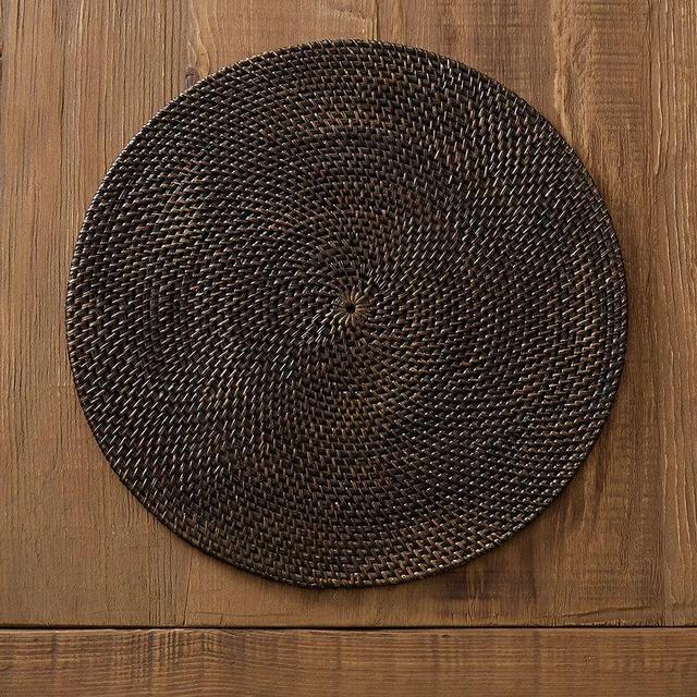 Tava Flat Round Charger - Espresso