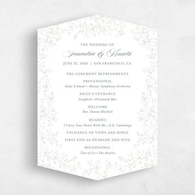 Green Diamond Wedding Program - Venado