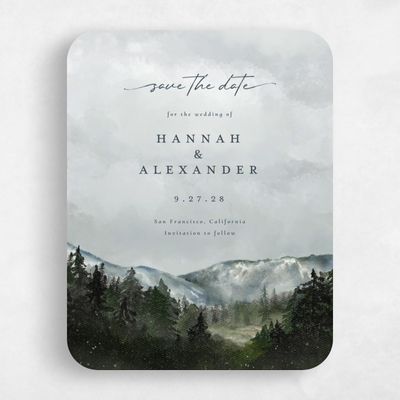 Grey Wedding Save the Date - Montagne Portrait