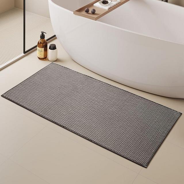 Bathroom Rugs Non Slip Washable Bath Rugs Super Absorbent Chenille Bathroom Rug for Bathroom Thin Bath Mats for Bathroom Mat Quick Dry Bath Mat Fit Under Door, Dark Grey 24"x60"