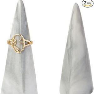 Modern Marble Ceramic Ring Holder Set