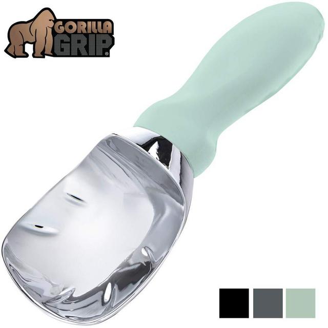 Gorilla Grip Premium Ice Cream Scoop, Dishwasher Safe Scooper with Comfortable Easy Grip Handle, Heavy Duty Durable Professional Kitchen Tool for Thanksgiving Stuffing, Cookie Dough Sorbet, Mint Green