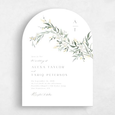 White Arch Wedding Invitation - Darcy Classic Foil
