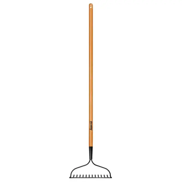 14-Tines Garden Bow Rake Long Wood Handle
