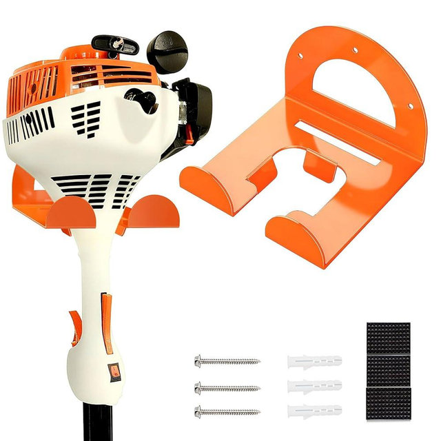 AURIKAR Weed Eater Hanger, Garage Organizer Trimmer Rack Wall Mount, Garden Power Tool Holder Garage Hooks for Grass Trimmer, Hedge Trimmer, Leaf Blower and Chainsaw Storage, 1 Pack
