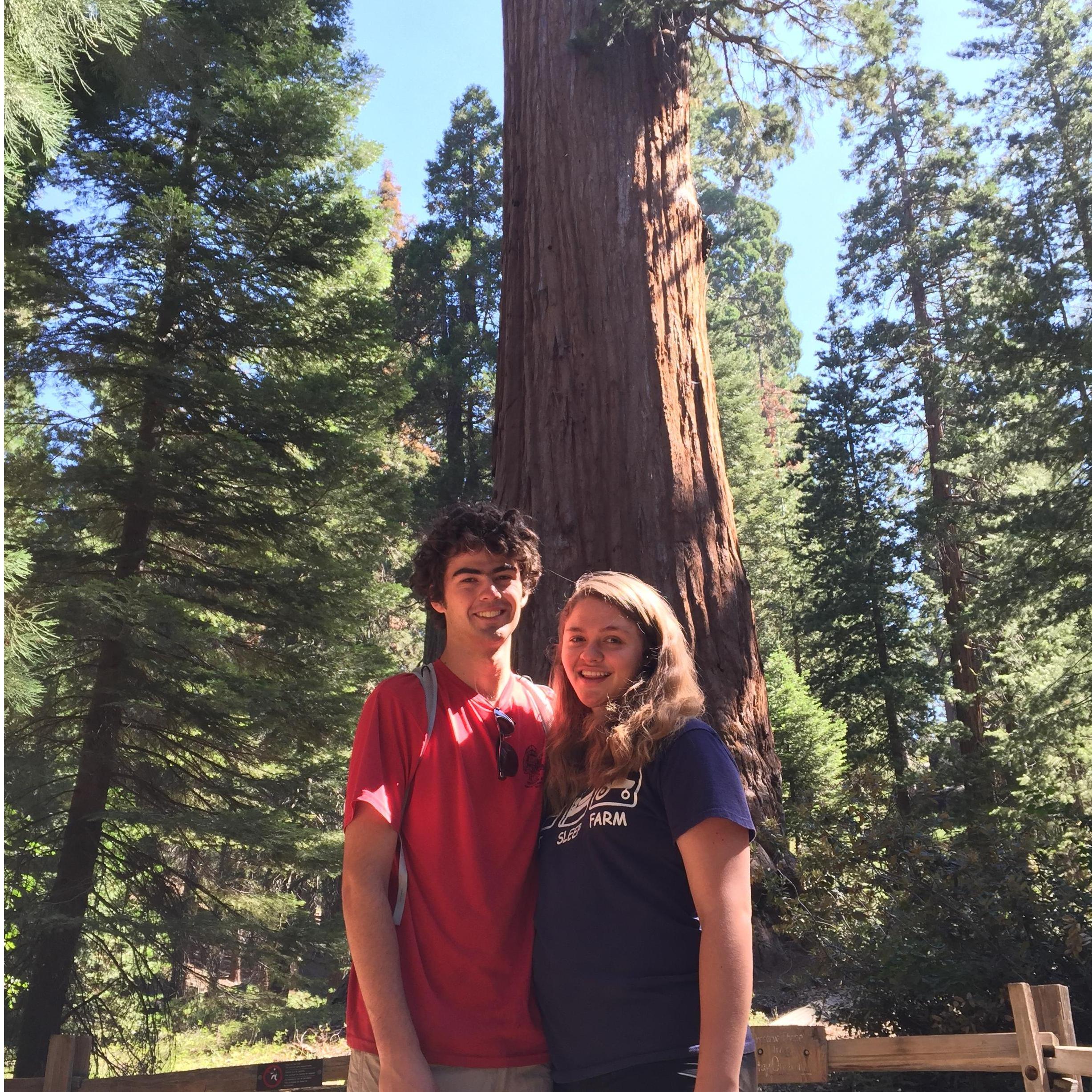 At the Sequoia National Forest, the summer after our freshman year.