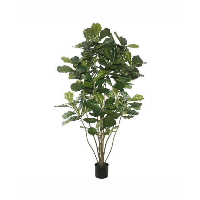 Vickerman 5' Artificial Green Potted Fiddle Tree With 168 Leaves