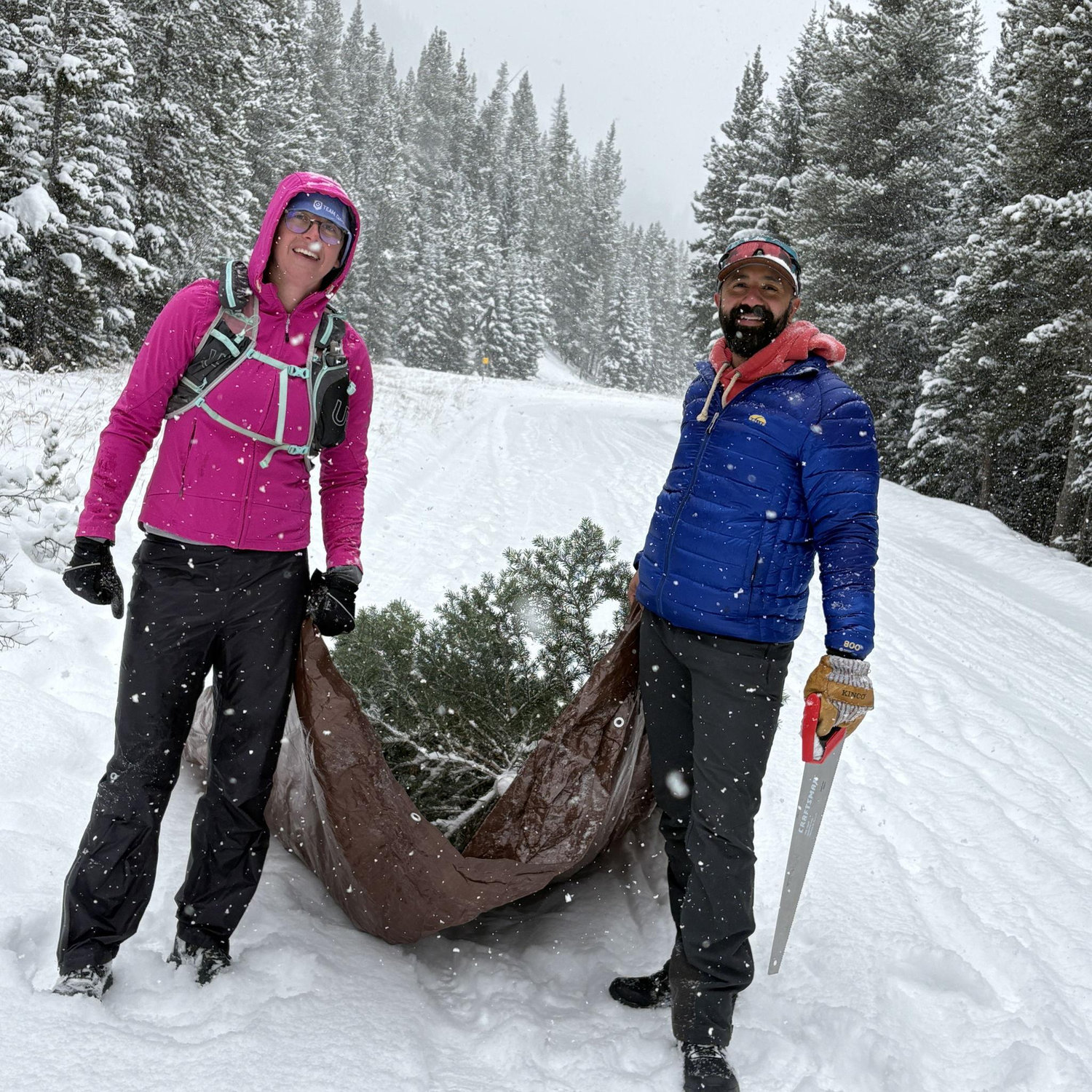 Our first time cutting down our own Christmas tree