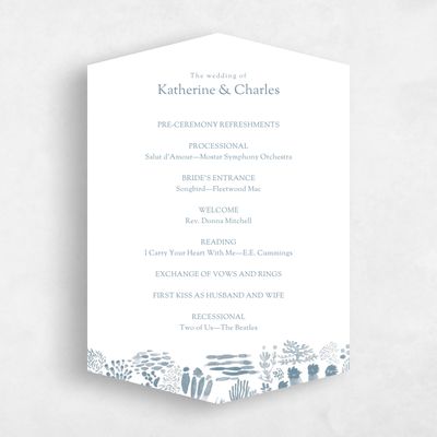 Blue Diamond Wedding Program - Wrightsville