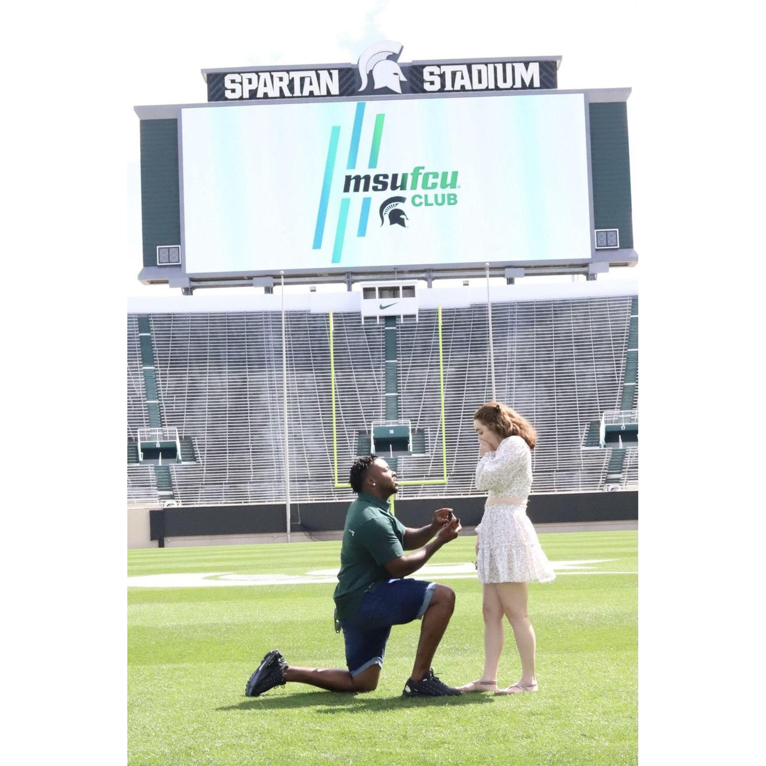 Proposal in the MSU stadium.