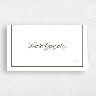 White Wedding Place Card - Cassie