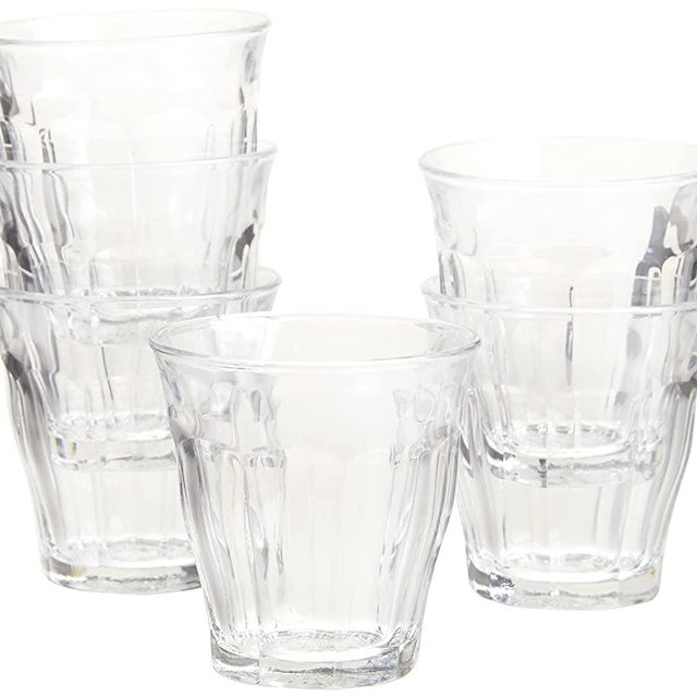Duralex Made In France Picardie Clear Tumbler, Set of 6, 3-1/8 Ounce